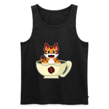 Tiger Kaffee Tasse - Männer Premium Bio Tank Top - Schwarz - Vorne - AI Model Male 178 light (178cm)