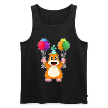 Hamster Birthday Balloon - Men's Premium Organic Tank Top - black - Front - Michal (187cm)