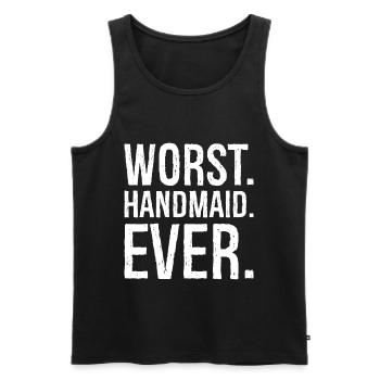 worst handmaid ever - Men's Premium Organic Tank Top - black - Front - AI Model Male 178 light (178cm)