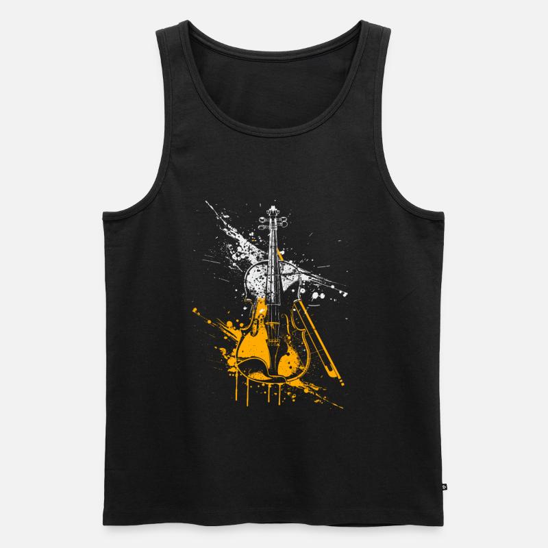 Geige Graffiti - Männer Premium Bio Tank Top - Schwarz