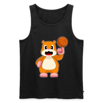 Hamster Basketteur Joueur Basketball - Débardeur bio Premium Homme - noir - Devant - Michal (187cm)