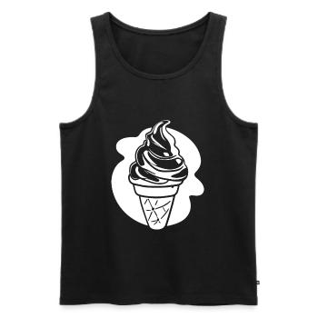 Dessin de crème glacée - Débardeur bio Premium Homme - noir - Devant - Michal (187cm)