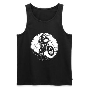Mountain bike cyclists - Men's Premium Organic Tank Top - black - Front - Michal (187cm)