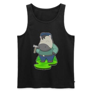 Pferd Handwerker Hammer Handwerk - Männer Premium Bio Tank Top - Schwarz - Vorne - AI Model Male 178 light (178cm)
