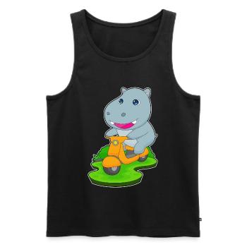 Hippo Scooter - Men's Premium Organic Tank Top - black - Front - Michal (187cm)