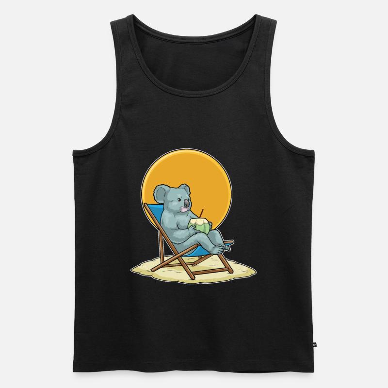 Koala Sommer Liege - Männer Premium Bio Tank Top - Schwarz