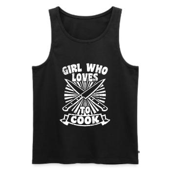 Girl who likes to cook - Men's Premium Organic Tank Top - black - Front - Michal (187cm)