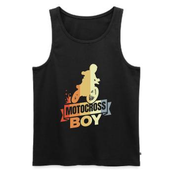 Petit pilote de motocross - Débardeur bio Premium Homme - noir - Devant - Michal (187cm)