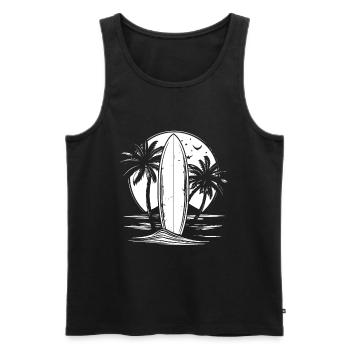 Surfing - Men's Premium Organic Tank Top - black - Front - AI Model Male 178 light (178cm)