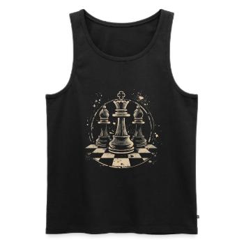 Chess Pieces Drawing - Men's Premium Organic Tank Top - black - Front - AI Model Male 178 light (178cm)
