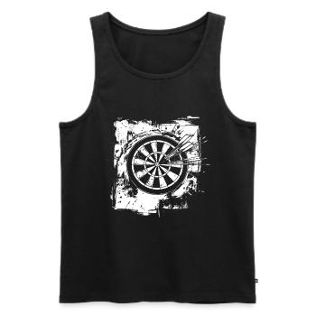 Funny dartboard - Men's Premium Organic Tank Top - black - Front - AI Model Male 178 light (178cm)