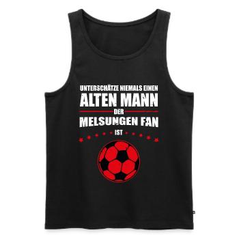 Alter Mann - Melsungen Fan | Retro Vintage Design - Männer Premium Bio Tank Top - Schwarz - Vorne - AI Model Male 178 light (178cm)