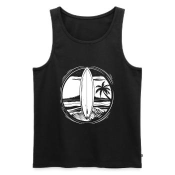 Surfing Sketch - Men's Premium Organic Tank Top - black - Front - AI Model Male 178 light (178cm)