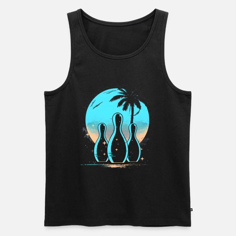 Oldschool Bowling - Männer Premium Bio Tank Top - Schwarz