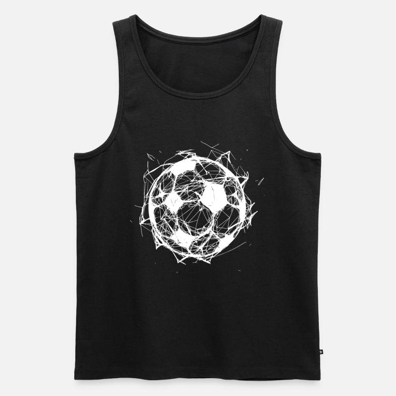 Fußball Line Art - Männer Premium Bio Tank Top - Schwarz