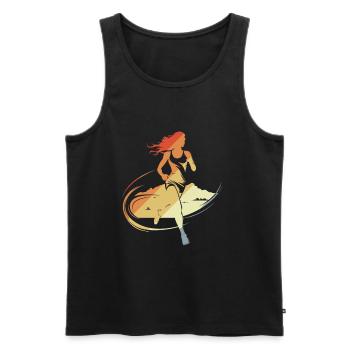 Runner Sketch - Men's Premium Organic Tank Top - black - Front - AI Model Male 178 light (178cm)