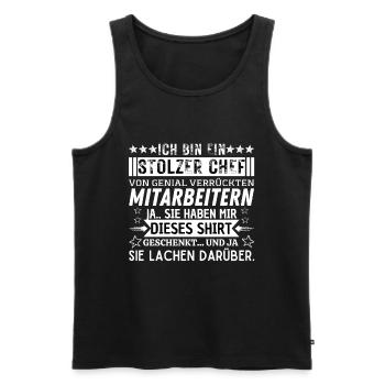 Stolzer Chef Lustiges Geschenk für Kollegen Büro - Männer Premium Bio Tank Top - Schwarz - Vorne - Michal (187cm)