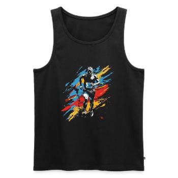 Marathon Boy Drawing - Men's Premium Organic Tank Top - black - Front - AI Model Male 178 light (178cm)