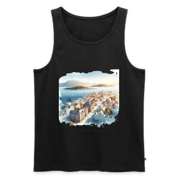 Ålesund City View Scandinavia Norway Summer - Men's Premium Organic Tank Top - black - Front - AI Model Male 178 light (178cm)