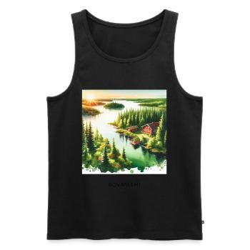 Summer Forest Rovaniemi Scandinavia Finland Nature - Men's Premium Organic Tank Top - black - Front - AI Model Male 178 light (178cm)