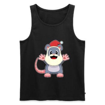 Mouse Christmas Santa Claus - Men's Premium Organic Tank Top - black - Front - AI Model Male 178 light (178cm)
