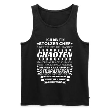 ICH BIN EIN STOLZER CHEF BRILLIANTER CHAOTEN TEAM - Männer Premium Bio Tank Top - Schwarz - Vorne - AI Model Male 178 light (178cm)