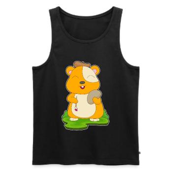 Hamster Peintre Pinceau Peinture - Débardeur bio Premium Homme - noir - Devant - Michal (187cm)