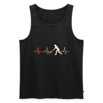 Battement de cœur du hockey - Débardeur bio Premium Homme - noir - Devant - Michal (187cm)