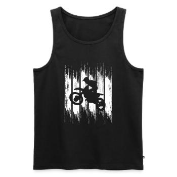 Motocross Retro - Men's Premium Organic Tank Top - black - Front - Michal (187cm)