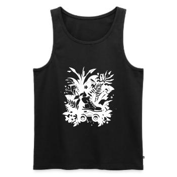 Bande dessinée de patinage à roulettes - Débardeur bio Premium Homme - noir - Devant - AI Model Male 178 light (178cm)