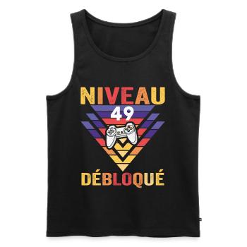 Level 49 Freigeschaltetes Geschenk 49 Jahre Gamer Geek Lustig - Männer Premium Bio Tank Top - Schwarz - Vorne - AI Model Male 178 light (178cm)