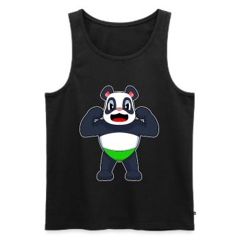 Panda Bodybuilder Sport de musculation - Débardeur bio Premium Homme - noir - Devant - AI Model Male 178 light (178cm)