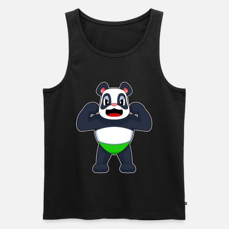 Panda Bodybuilder Musculation - Débardeur bio Premium Homme - noir