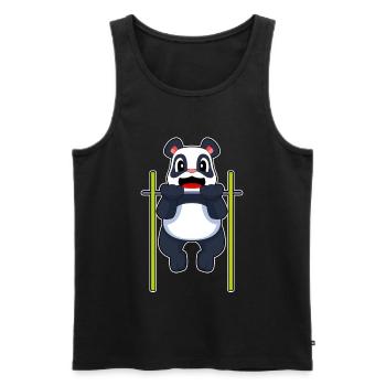 Panda Bodybuilder Tractions Musculation - Débardeur bio Premium Homme - noir - Devant - AI Model Male 178 light (178cm)