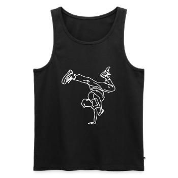 Breakdance Boy Drawing - Men's Premium Organic Tank Top - black - Front - AI Model Male 178 light (178cm)