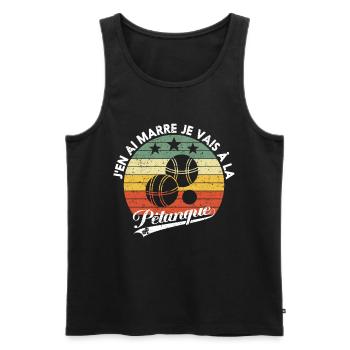 Gift Humor Pétanque Jeu de boules - Men's Premium Organic Tank Top - black - Front - AI Model Male 178 light (178cm)