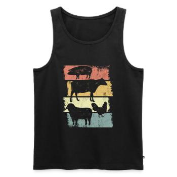 Schwein Huhn Schaf Huhn - Männer Premium Bio Tank Top - Schwarz - Vorne - AI Model Male 178 light (178cm)