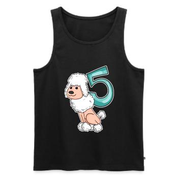5ème anniversaire caniche motif animal - 5 ans - Débardeur bio Premium Homme - noir - Devant - Michal (187cm)