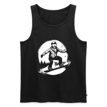 Dessin de snowboarder - Débardeur bio Premium Homme - noir - Devant - AI Model Male 178 light (178cm)