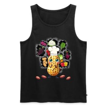 Erdnuss Koch Köche Köchin Gemüse Vegetarisch - Männer Premium Bio Tank Top - Schwarz - Vorne - Michal (187cm)
