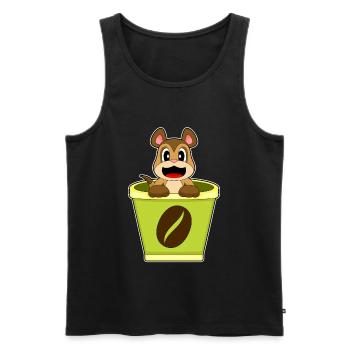 Erdmännchen Coffee to go Becher - Männer Premium Bio Tank Top - Schwarz - Vorne - Michal (187cm)