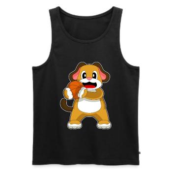 Dog Basketball Player Basketball - Men's Premium Organic Tank Top - black - Front - Michal (187cm)