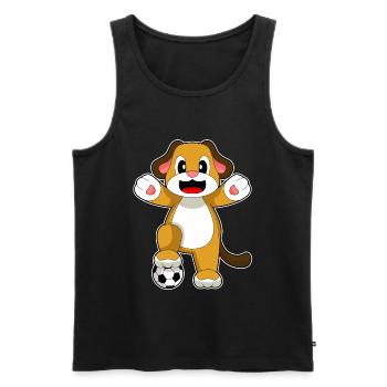 Dog Soccer Player Soccer - Men's Premium Organic Tank Top - black - Front - Michal (187cm)