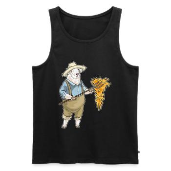 Schaf Landwirt Stroh Bauernhof - Männer Premium Bio Tank Top - Schwarz - Vorne - AI Model Male 178 light (178cm)