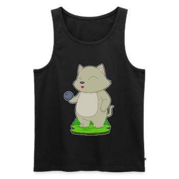 Cat Bowling Bowling Ball - Men's Premium Organic Tank Top - black - Front - Michal (187cm)