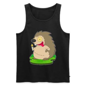 Hedgehog Halloween Zombie - Men's Premium Organic Tank Top - black - Front - Michal (187cm)