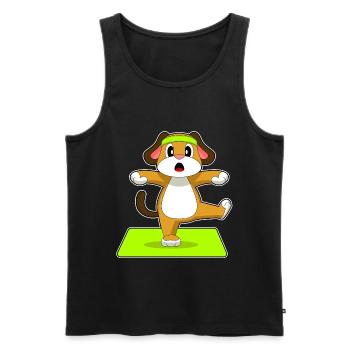 Hund Yoga Fitness Gymnastik - Männer Premium Bio Tank Top - Schwarz - Vorne - AI Model Male 178 light (178cm)