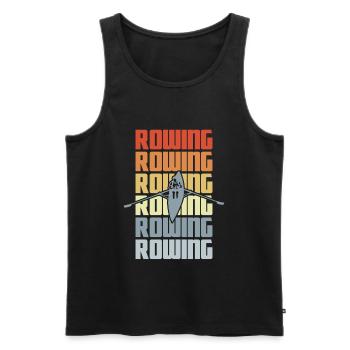 Vintage Rudern - Männer Premium Bio Tank Top - Schwarz - Vorne - AI Model Male 178 light (178cm)