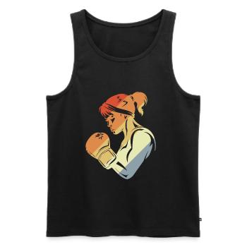 Vintage Female Boxer - Men's Premium Organic Tank Top - black - Front - Michal (187cm)