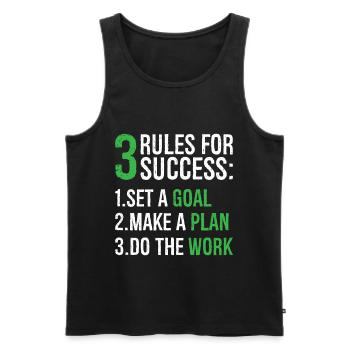 3 rules for success - Männer Premium Bio Tank Top - Schwarz - Vorne - AI Model Male 178 light (178cm)